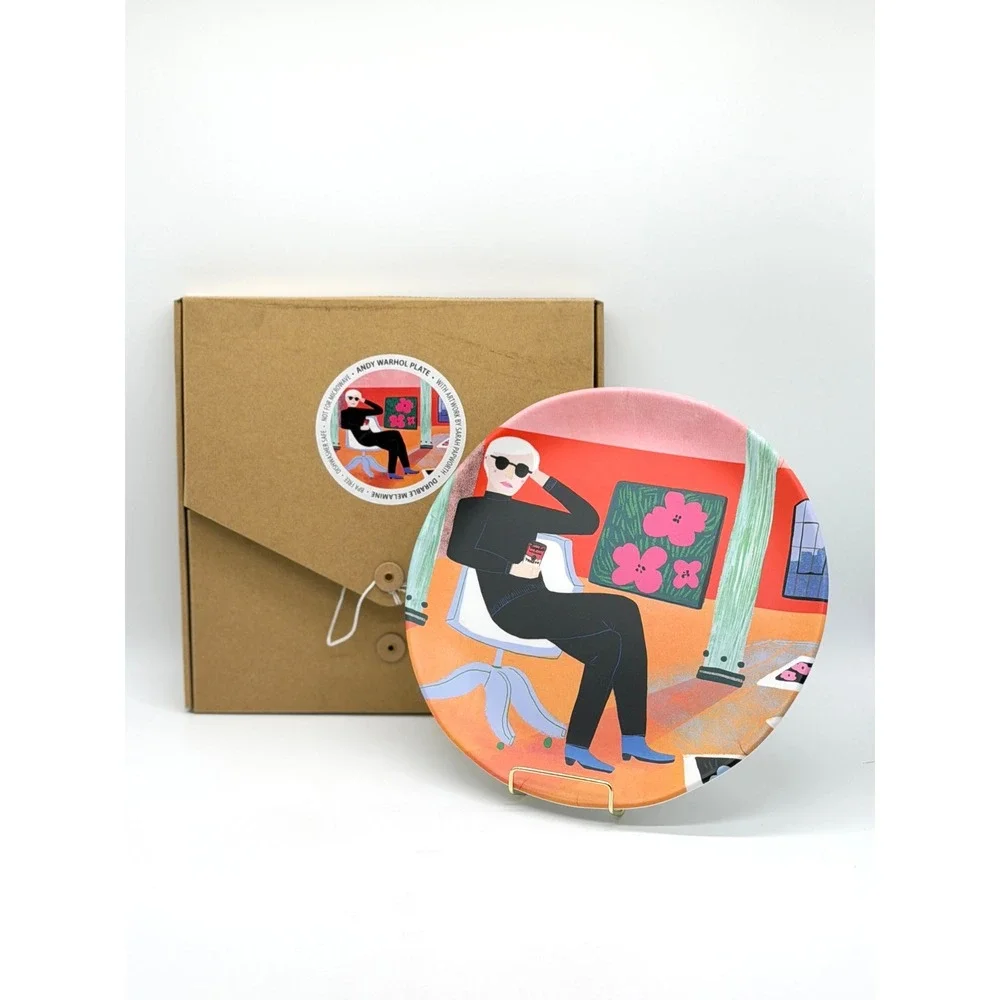 Andy Warhol Melamine Decorative Plate Multicolor Pop Art Artist Series NEW